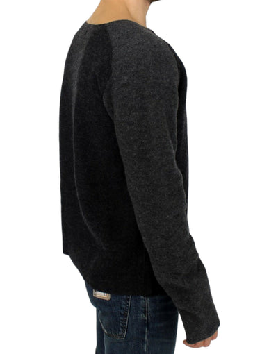 Costume National Grauer Pullover mit Rundhalsausschnitt aus Wolle