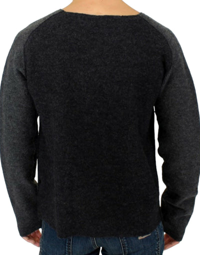 Costume National Grauer Pullover mit Rundhalsausschnitt aus Wolle