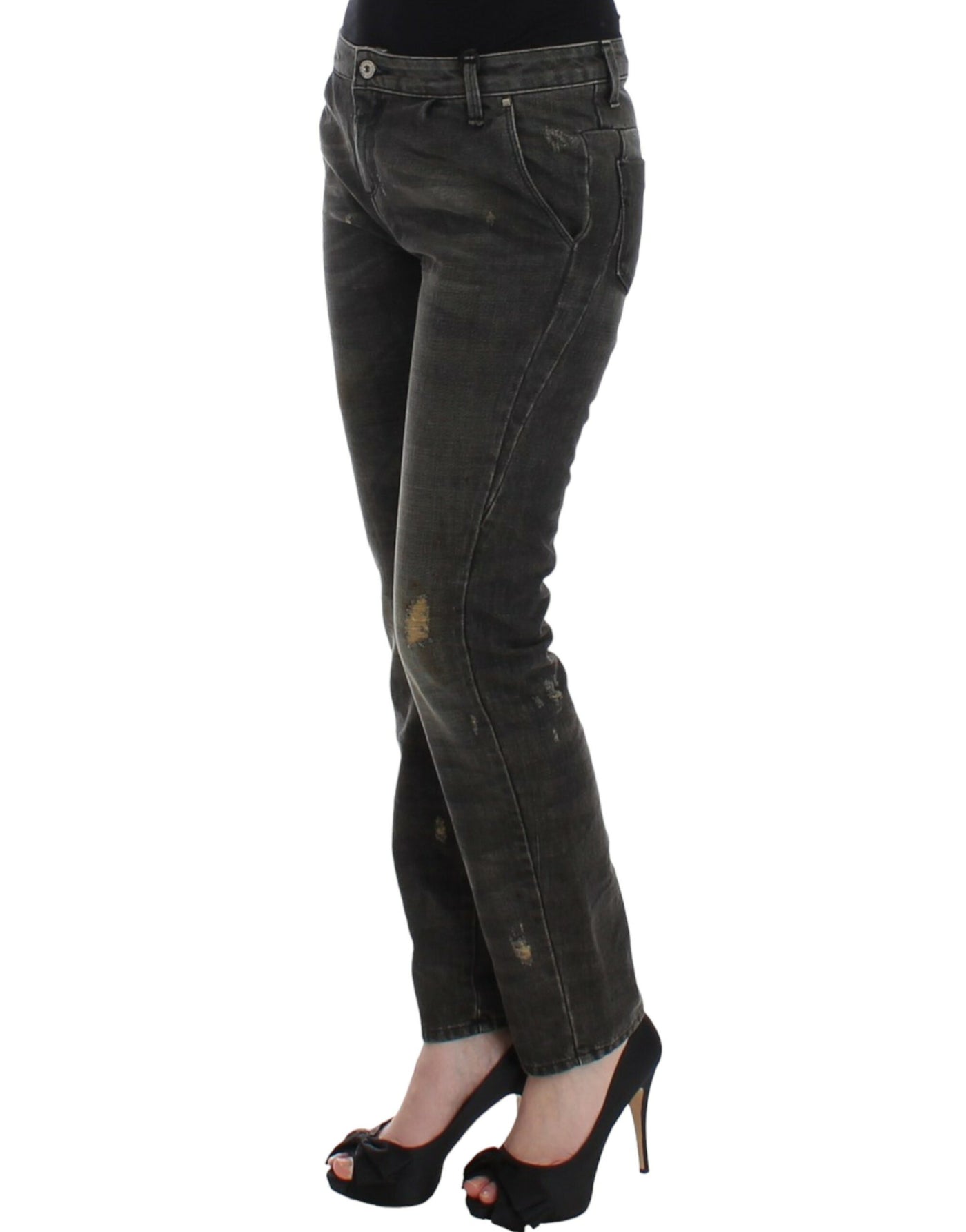 Costume National Graue Jeans im Used-Look