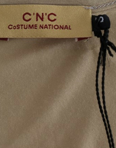 Costume National Beigefarbenes T-Shirt mit Motivdruck