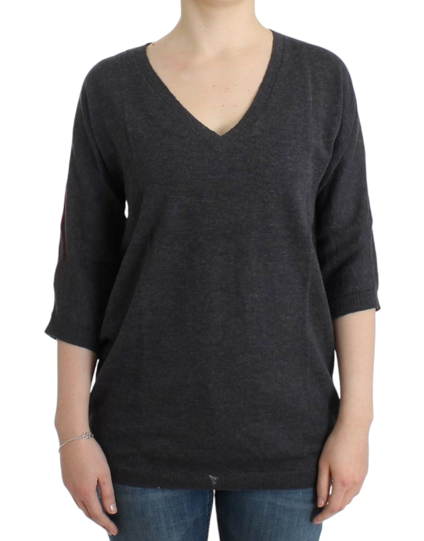 Costume National Grauer kurzärmeliger Pullover