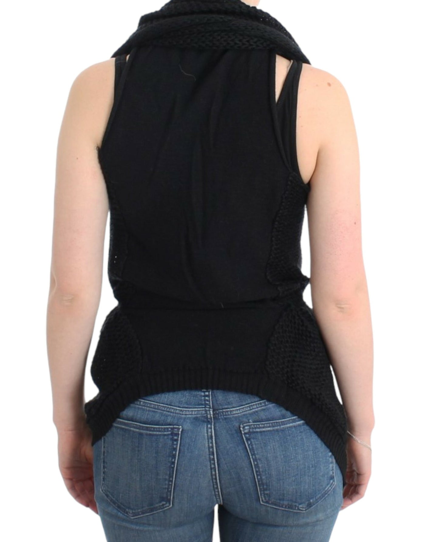 Costume National Schwarzer ärmelloser Strickcardigan