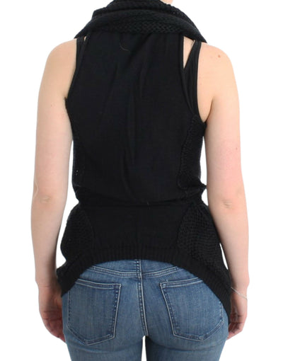 Costume National Schwarzer ärmelloser Strickcardigan