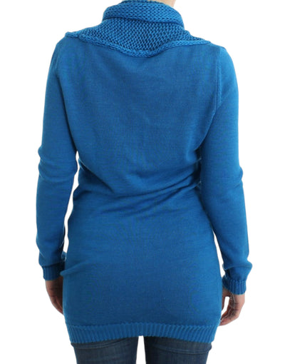 Costume National Blauer Strickpullover mit Rundhalsausschnitt
