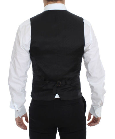 Dolce & Gabbana Schwarz gestreiftes Stretchkleid Weste Gilet