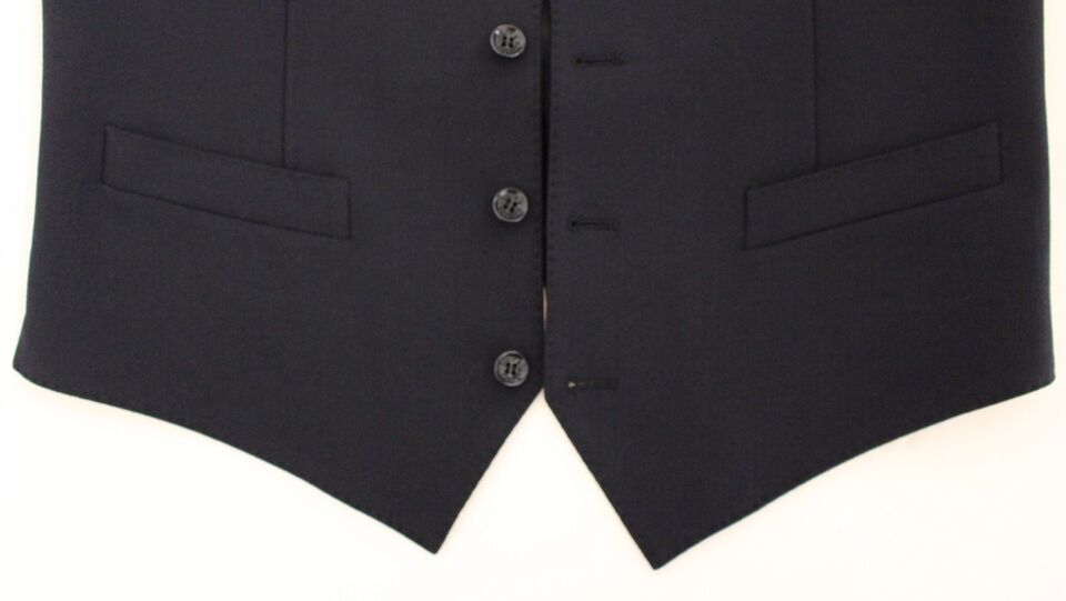 Dolce & Gabbana Blaue Wollweste für formelle Anlässe Weste Gilet