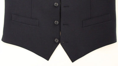 Dolce & Gabbana Blaue Wollweste für formelle Anlässe Weste Gilet