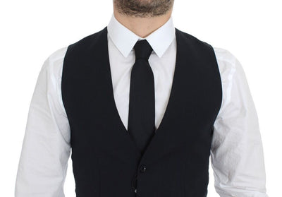 Dolce & Gabbana Blaue Wollweste für formelle Anlässe Weste Gilet