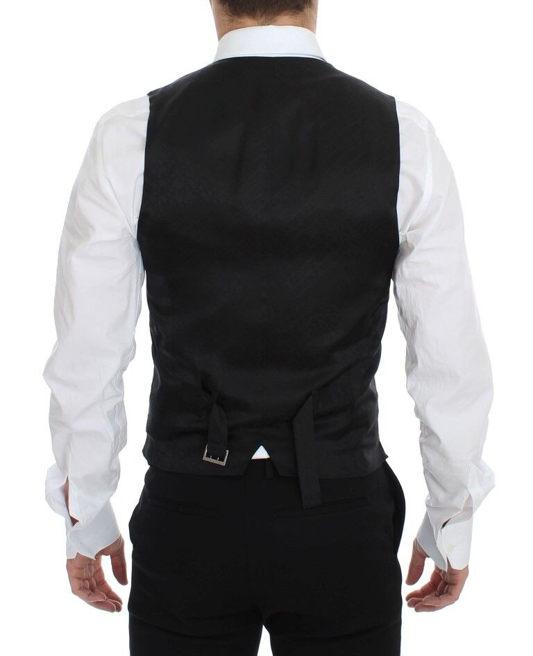 Dolce & Gabbana Blaue Wollweste für formelle Anlässe Weste Gilet