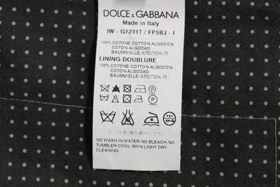 Dolce & Gabbana Graues gepunktetes Kleid Weste Gilet Weste