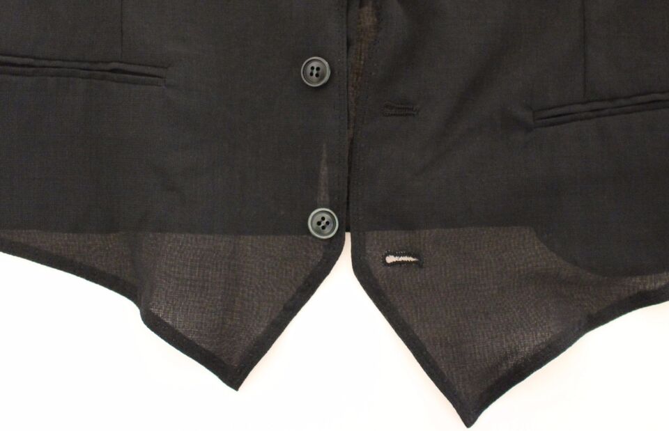 Dolce & Gabbana Schwarze Wolle Formal Dress Vest Gilet Jacke