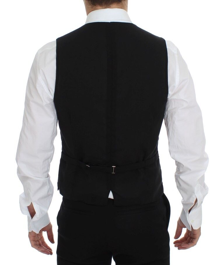 Dolce & Gabbana Schwarze Wolle Formal Dress Vest Gilet Jacke