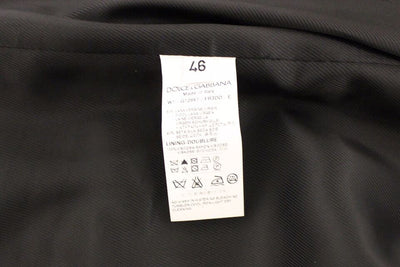 Dolce & Gabbana Schwarz gestreiftes Woll-Seiden-Kleid Weste Gilet