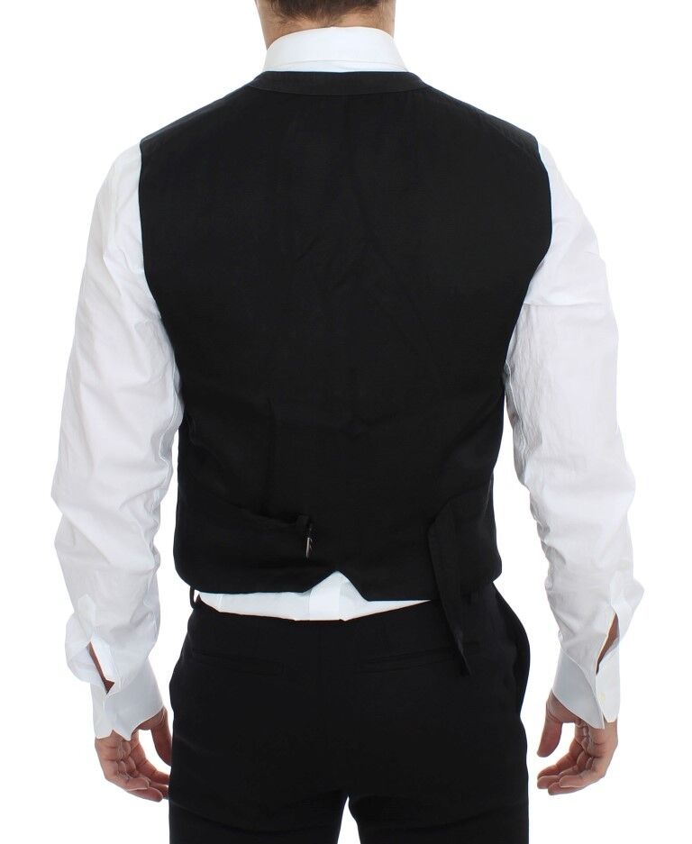 Dolce & Gabbana Schwarzes Baumwollmischung Kleid Weste Gilet