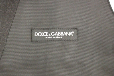 Dolce & Gabbana Graue Slim Fit Button Front Kleid Formelle Weste