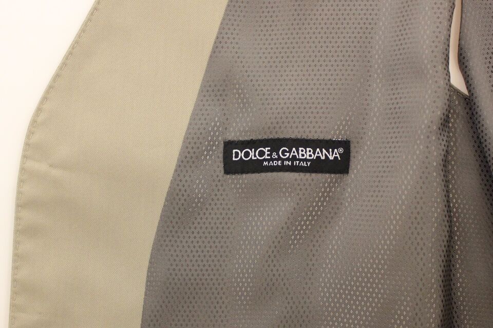Dolce & Gabbana Beige Baumwolle Kleid Weste Blazer Jacke