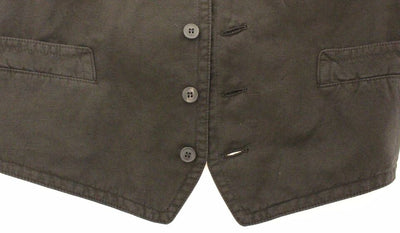 Dolce & Gabbana Schwarzes Flachs-Baumwollkleid Weste Blazer