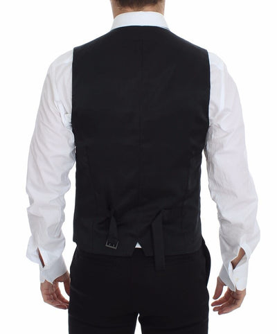 Dolce & Gabbana Graue Wolle Stretch Kleid Weste Jacke Blazer