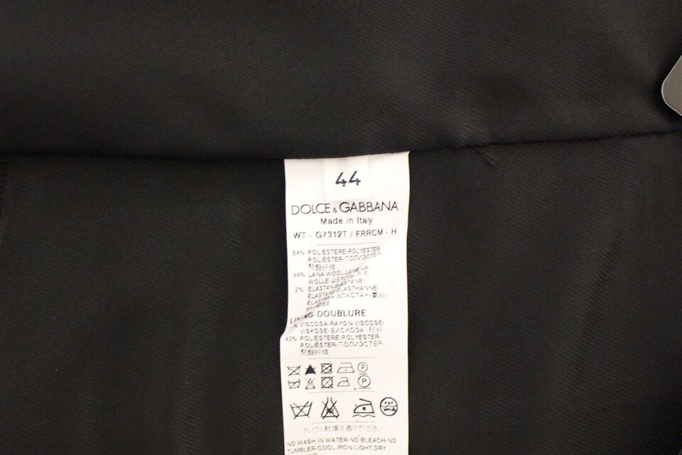 Dolce & Gabbana Graue Wolle Stretch Kleid Weste Jacke Blazer