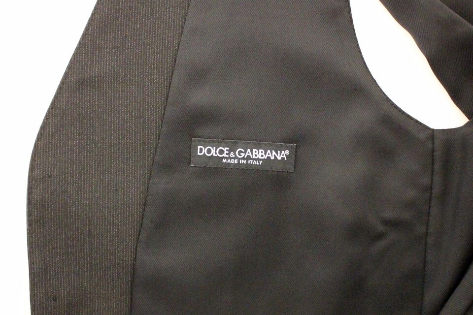Dolce & Gabbana Graue Wolle Stretch Kleid Weste Jacke Blazer
