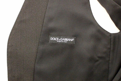 Dolce & Gabbana Graue Wolle Stretch Kleid Weste Jacke Blazer