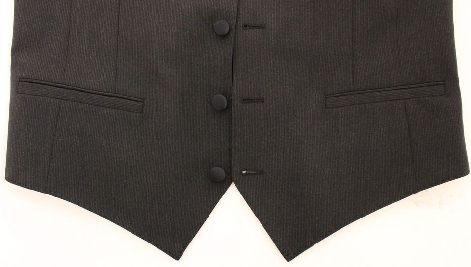 Dolce & Gabbana Graue Wolle Stretch Kleid Weste Jacke Blazer