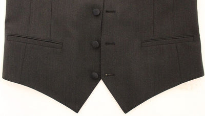 Dolce & Gabbana Graue Wolle Stretch Kleid Weste Jacke Blazer