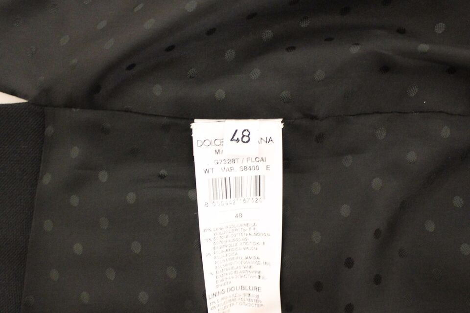 Dolce & Gabbana Schwarzes Wolle-Seide-Stretch-Kleid Weste Blazer