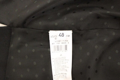 Dolce & Gabbana Schwarzes Wolle-Seide-Stretch-Kleid Weste Blazer
