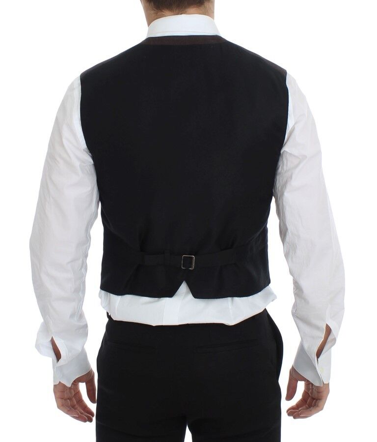 Dolce & Gabbana Braunes Baumwollmischung Kleid Weste Gilet