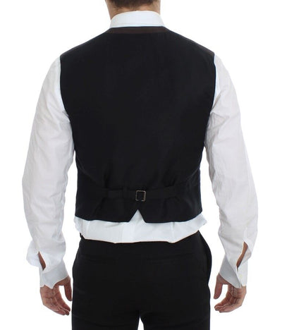 Dolce & Gabbana Braunes Baumwollmischung Kleid Weste Gilet