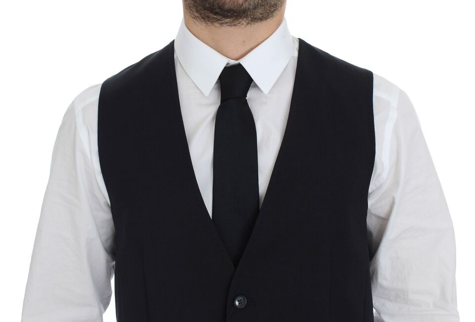 Dolce & Gabbana Blauer Baumwoll-Stretchwesten-Blazer