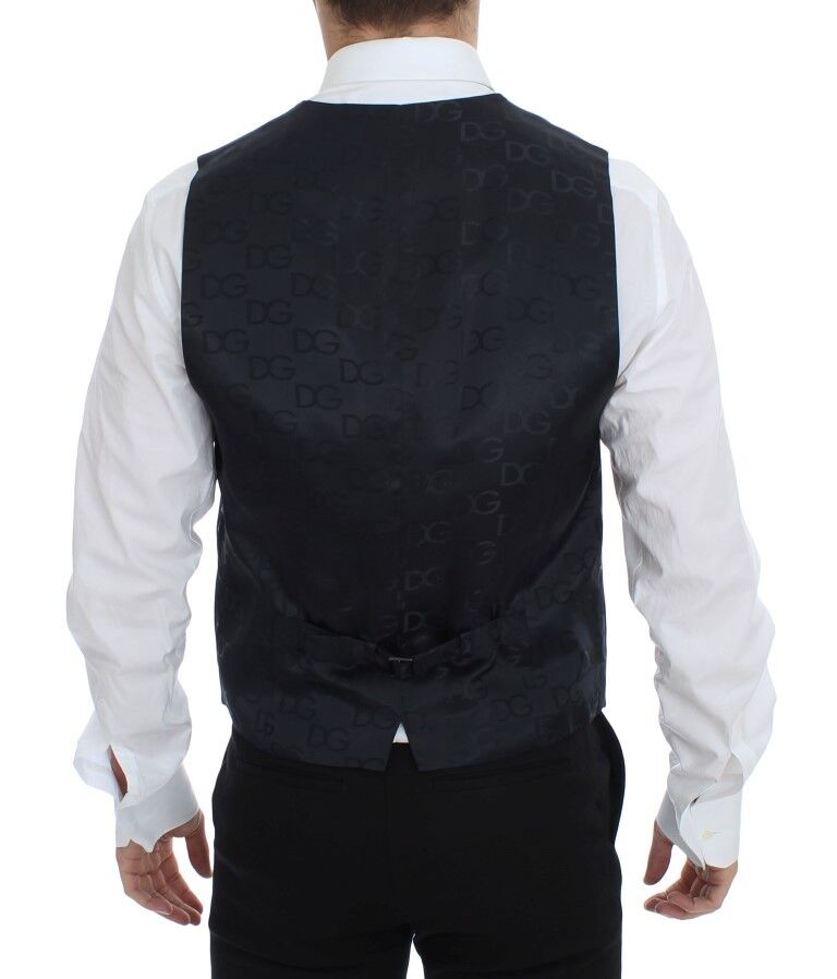 Dolce & Gabbana Blauer Baumwoll-Stretchwesten-Blazer