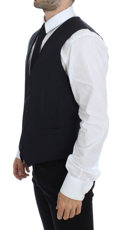 Dolce & Gabbana Blauer Baumwoll-Stretchwesten-Blazer
