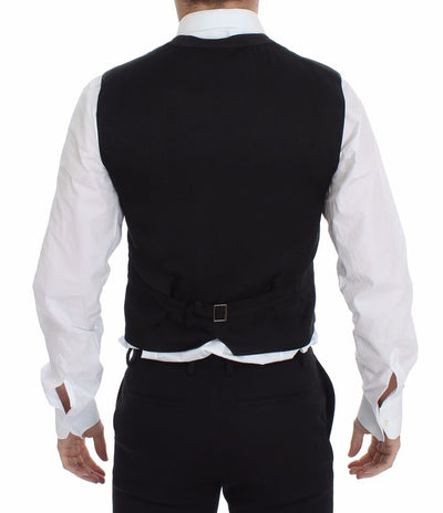 Dolce & Gabbana Schwarzes Baumwoll-Viskose-Kleid Weste Blazer