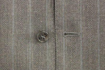 Dolce & Gabbana Grau gestreifte Woll-Logo-Weste Gilet Weste