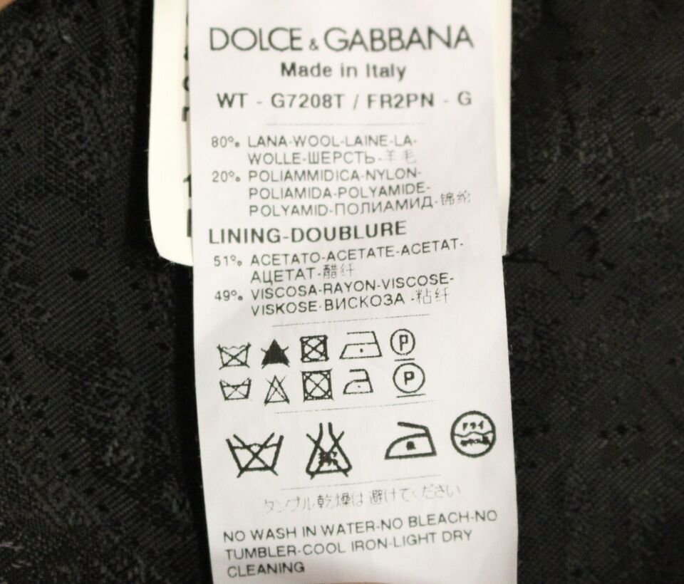 Dolce & Gabbana Schwarz gestreifte Wollweste Logo Gilet Weste
