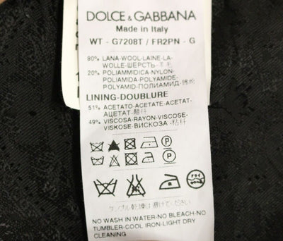 Dolce & Gabbana Schwarz gestreifte Wollweste Logo Gilet Weste