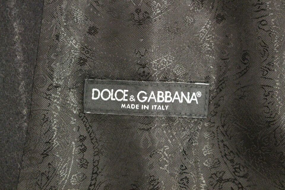 Dolce & Gabbana Schwarz gestreifte Wollweste Logo Gilet Weste