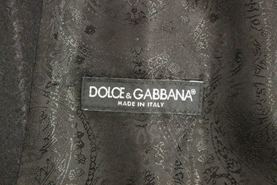 Dolce & Gabbana Schwarz gestreifte Wollweste Logo Gilet Weste