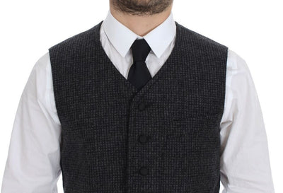 Dolce & Gabbana Graue Wollmischung Weste Gilet Weste