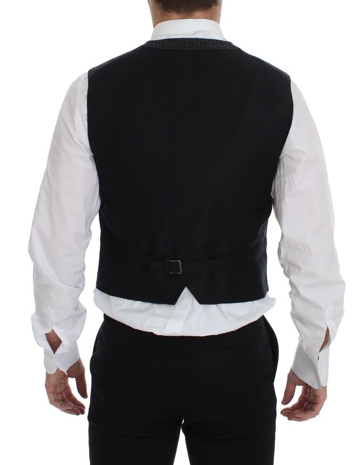 Dolce & Gabbana Graue Wollmischung Weste Gilet Weste