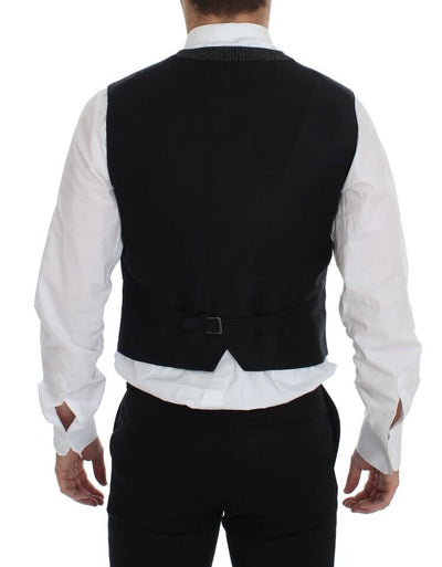 Dolce & Gabbana Graue Wollmischung Weste Gilet Weste