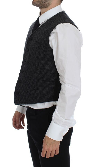 Dolce & Gabbana Graue Wollmischung Weste Gilet Weste