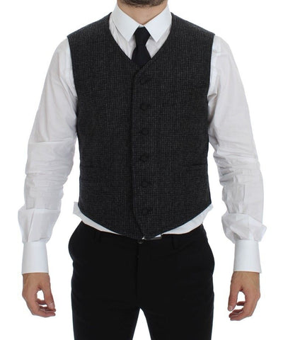 Dolce & Gabbana Graue Wollmischung Weste Gilet Weste