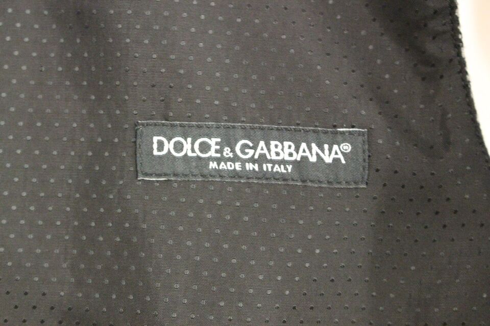 Dolce & Gabbana Graue Logo-Weste aus Baumwollmischung Gilet Weste