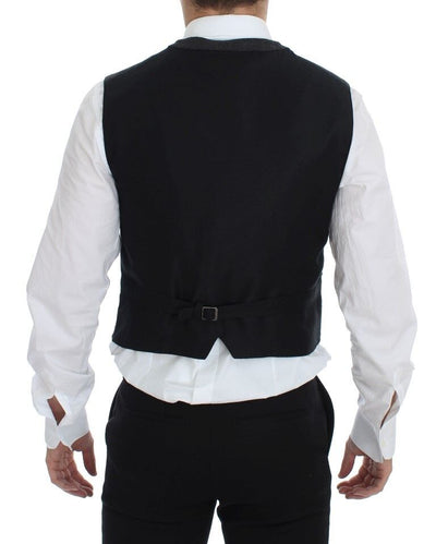 Dolce & Gabbana Graue Logo-Weste aus Wollmischung Weste