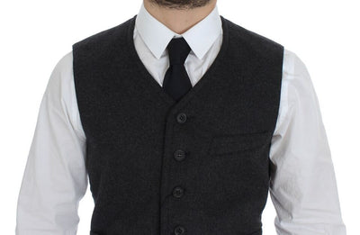 Dolce & Gabbana Graue Wollmischung Weste Gilet Weste