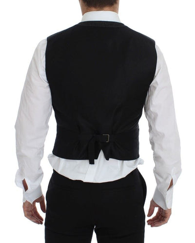 Dolce & Gabbana Graue Wollmischung Weste Gilet Weste