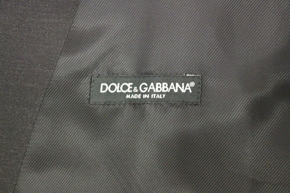 Dolce & Gabbana Graues Woll-Seiden-Kleid Weste Gilet